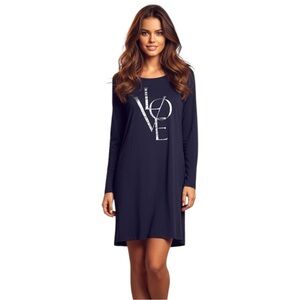 Victoria’s Secret Size S Navy Blue LOVE Sleep Shirt Nightgown